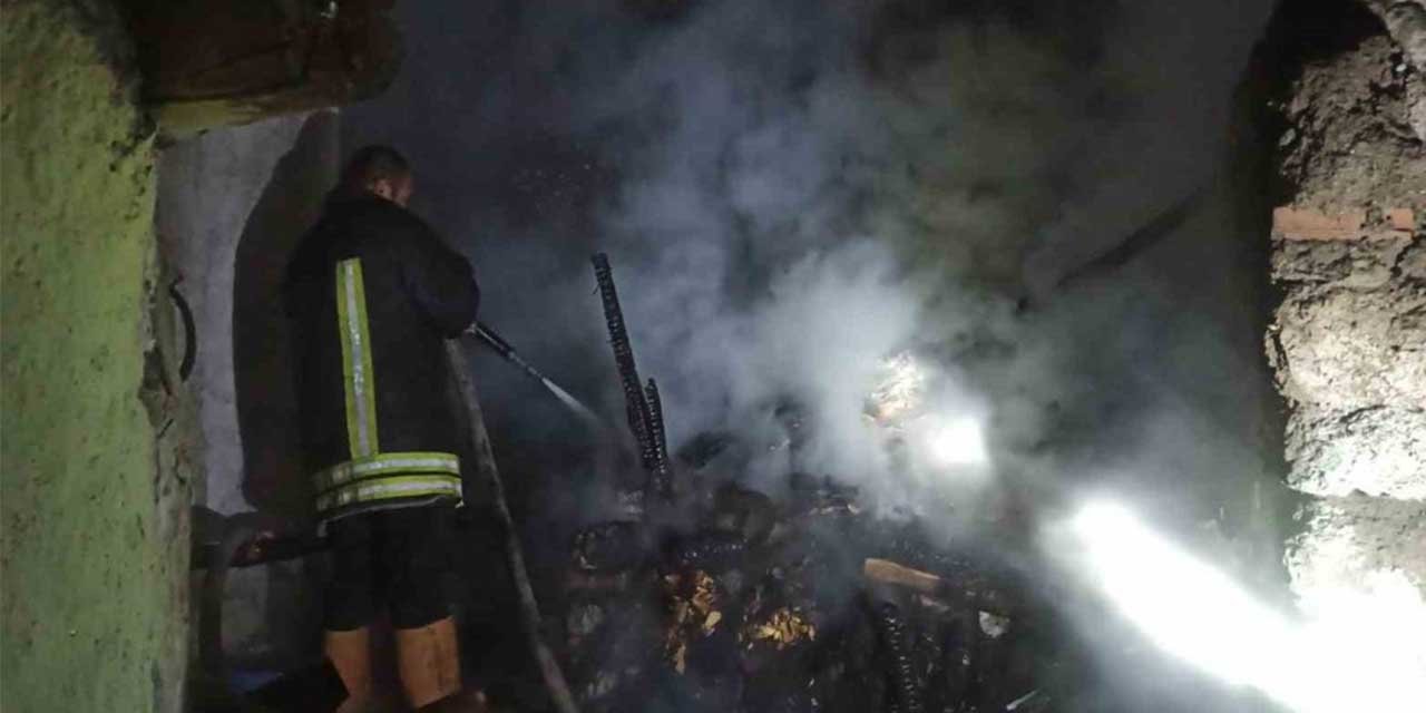 Çorum’da korkutan kömürlük yangını