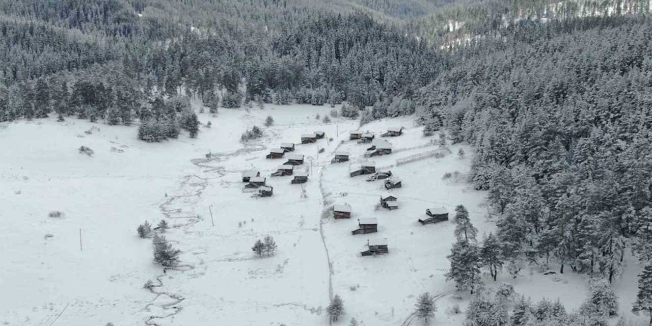 Kastamonu’nun yaylalarında kartpostallık kış görüntüleri