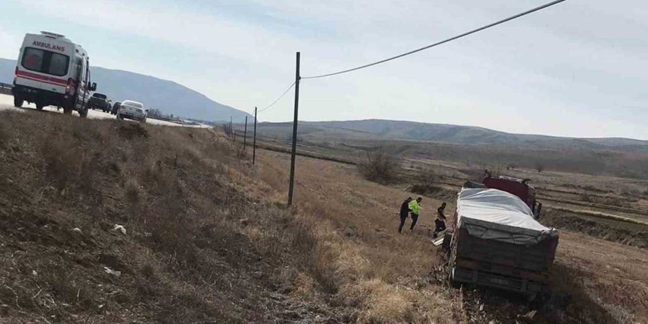 Kırıkkale’de kontrolden çıkan tır devrildi!