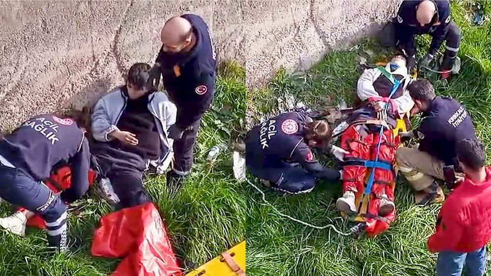 Kırıkkale'de ehliyetsiz sürücü dereye düştü!