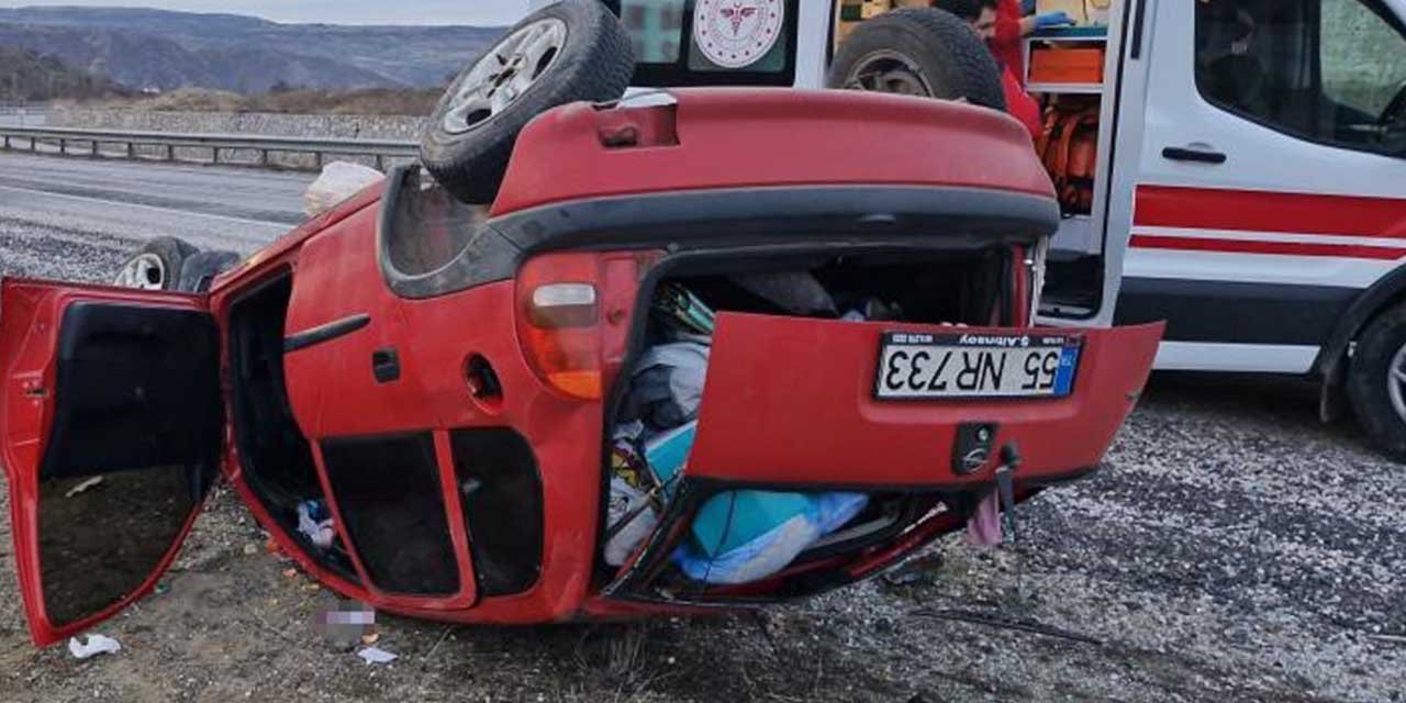 Virajı alamayan otomobil tarlaya uçtu: 2’si çocuk 3 yaralı