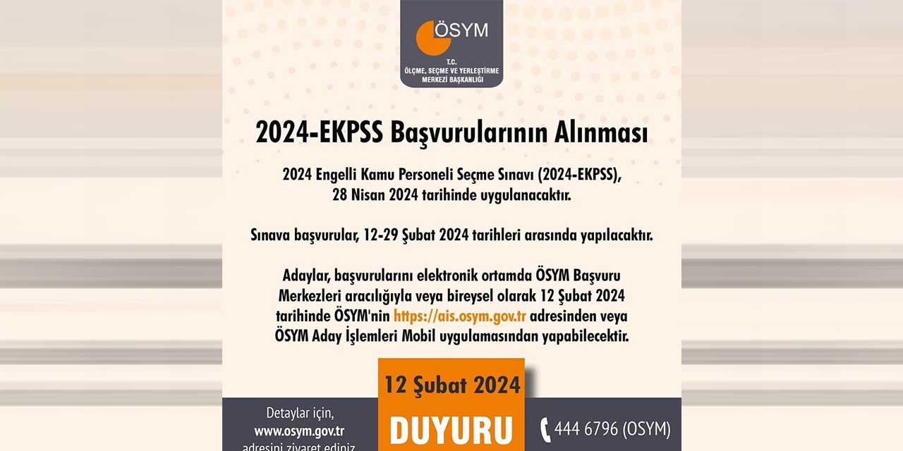 EKPSS başvuruları başladı!