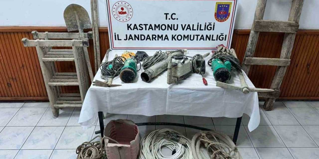 Kaçak kazı yapan definecilere suçüstü baskın