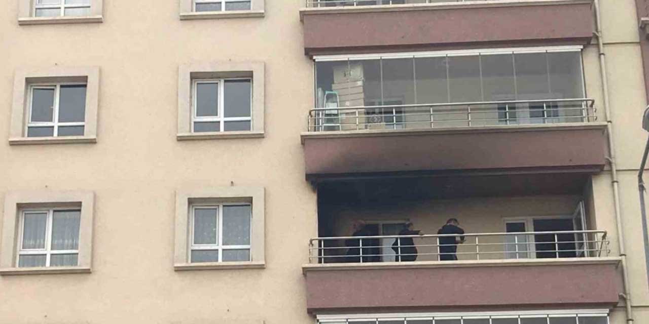 Ankara’da evin balkonunda yangın