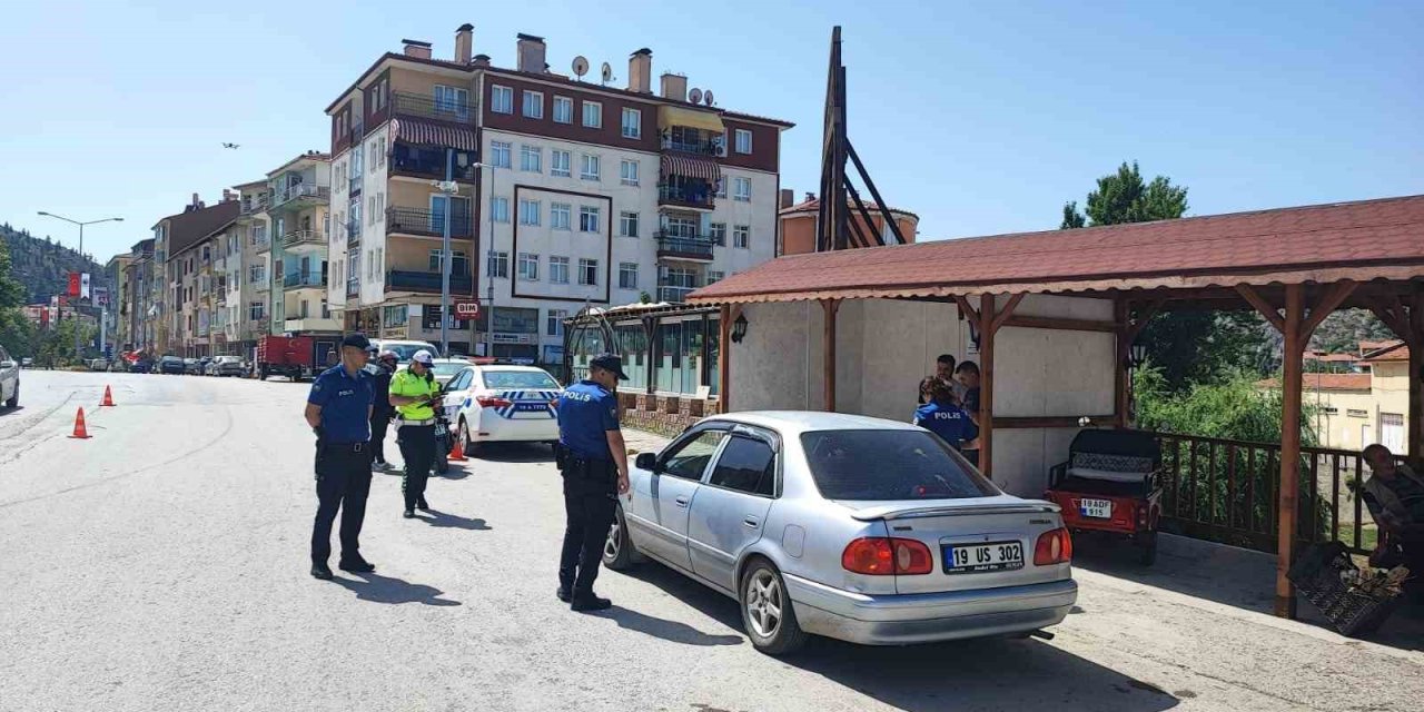 İskilip’te dron destekli trafik denetimi