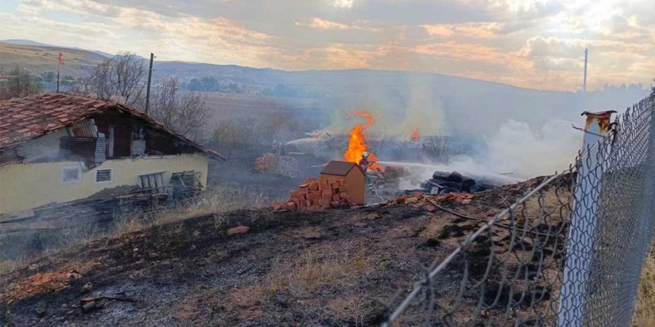 Çankırı’da otluk alanda yangın