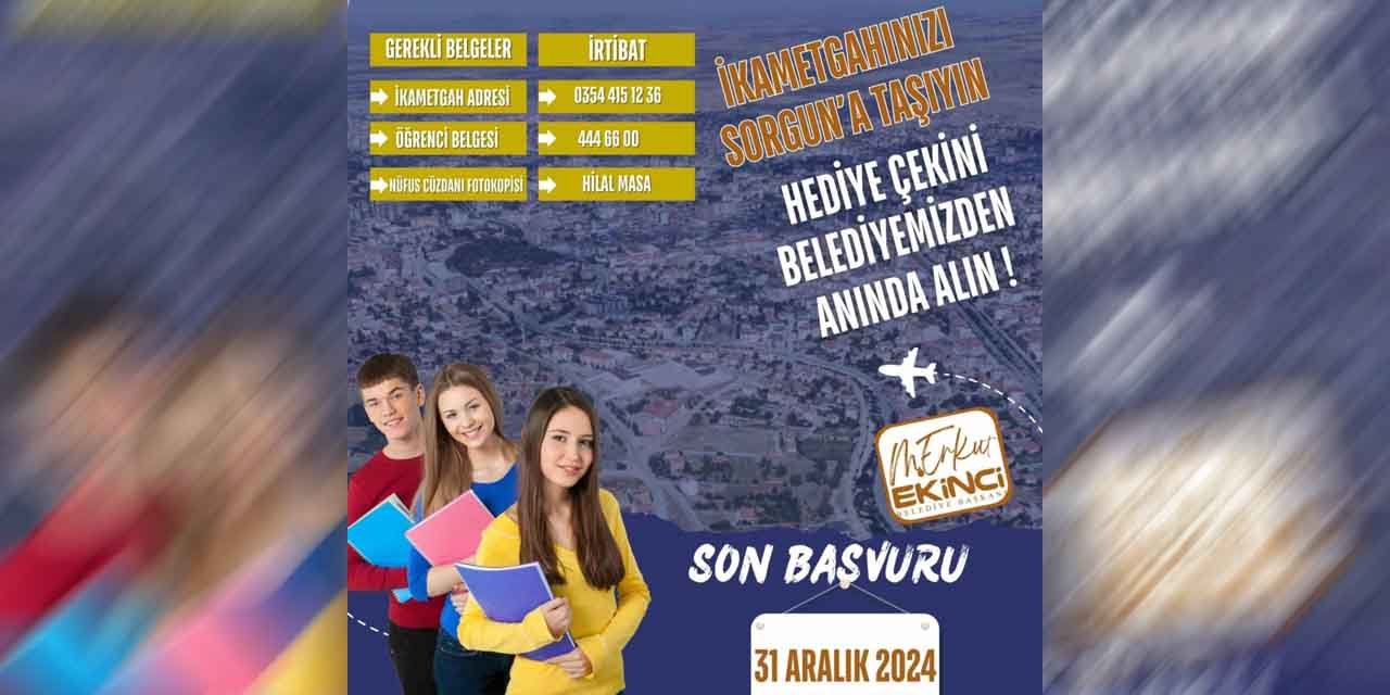 Sorgun’a ikametgahını taşıyanlara hediye çeki