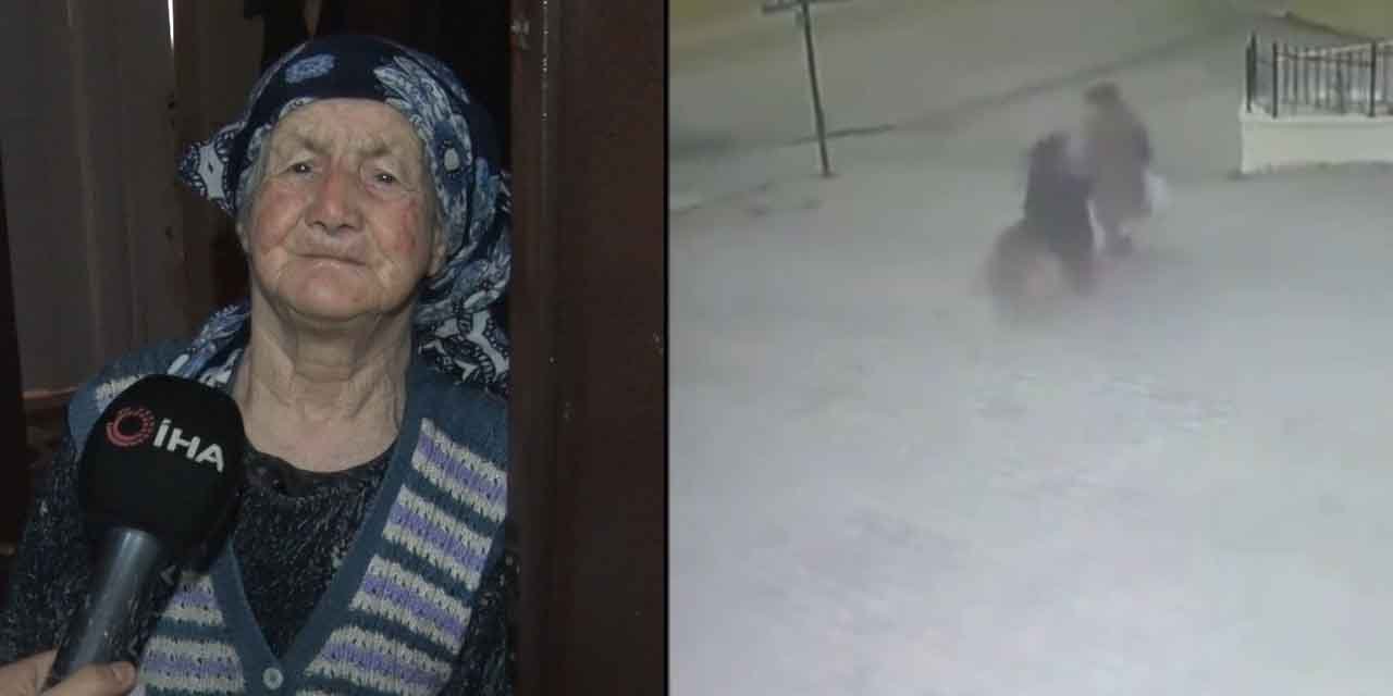 Sahipsiz köpeğin yaşlı kadına saldırdığı anlar kamerada