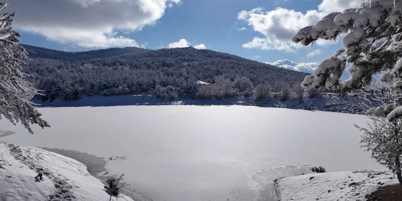 Karlar altındaki Çamlık Milli Parkı göz kamaştırdı