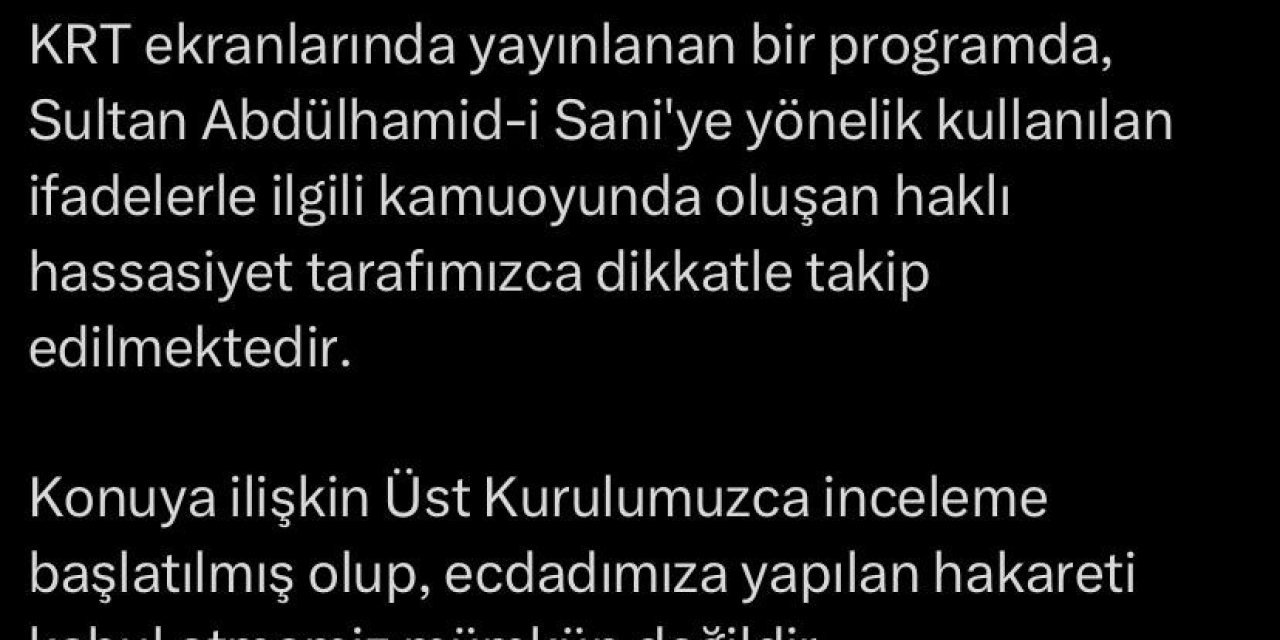RTÜK Başkanı Şahin’den Osmanlı Hanedanı ve ecdada hakarete tepki