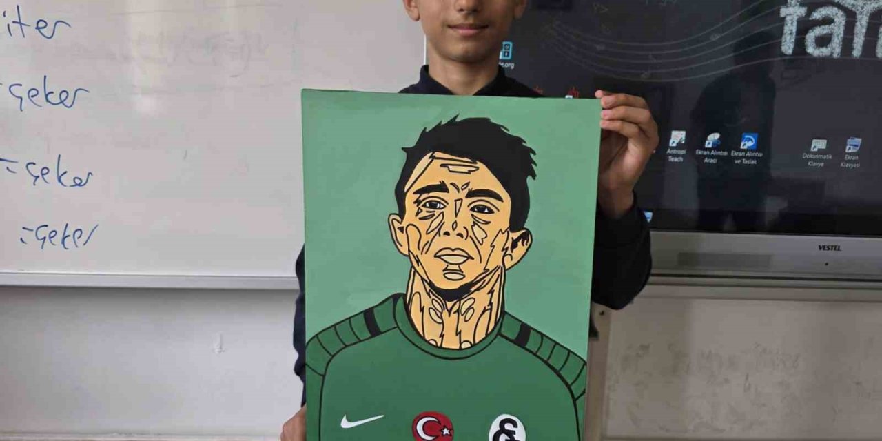 Hayran kalbiyle çizdi: 12 yaşındaki Ünal’ın en büyük hayali Muslera’ya resmini vermek