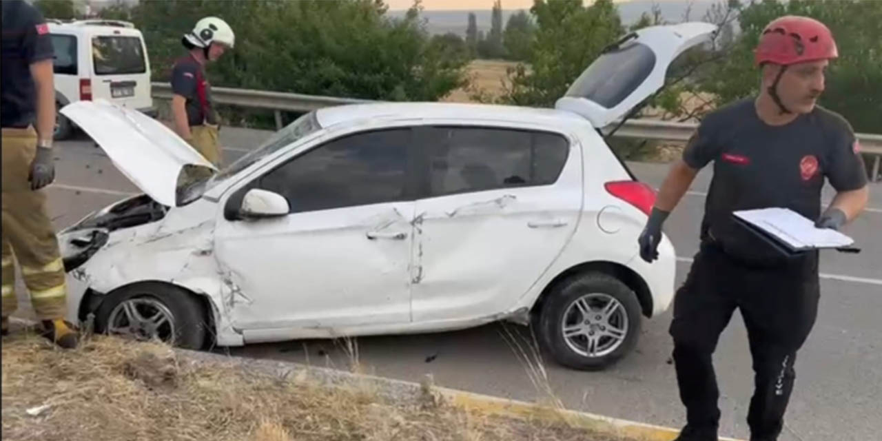 Kırıkkale’de köpeğe çarpmamak için kaza yaptı!