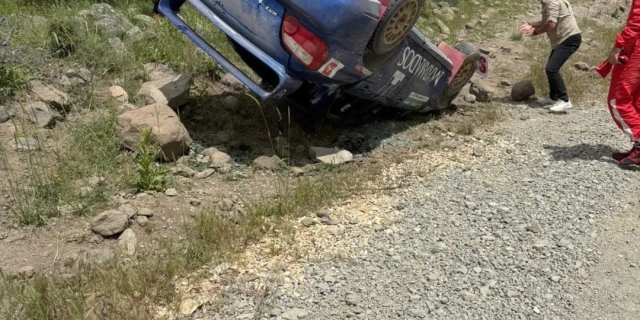 Beypazarı’nda Hitit Rallisi aracı takla attı