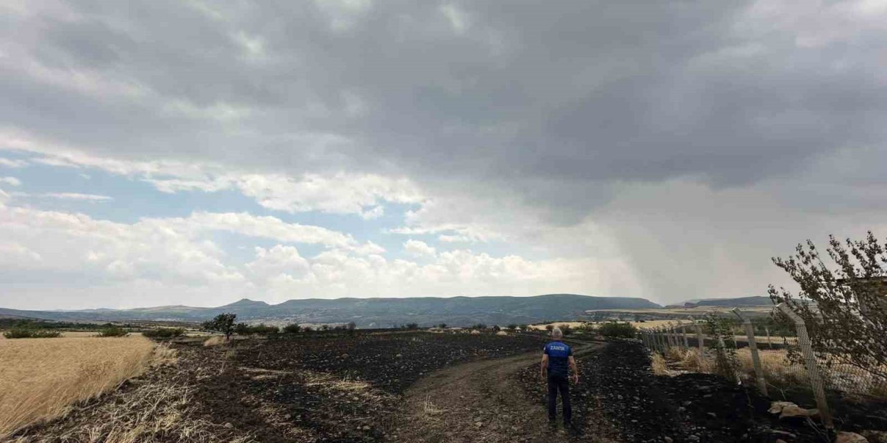 Tavuk çiftliğinde yakılan ateş tarlaya sıçradı