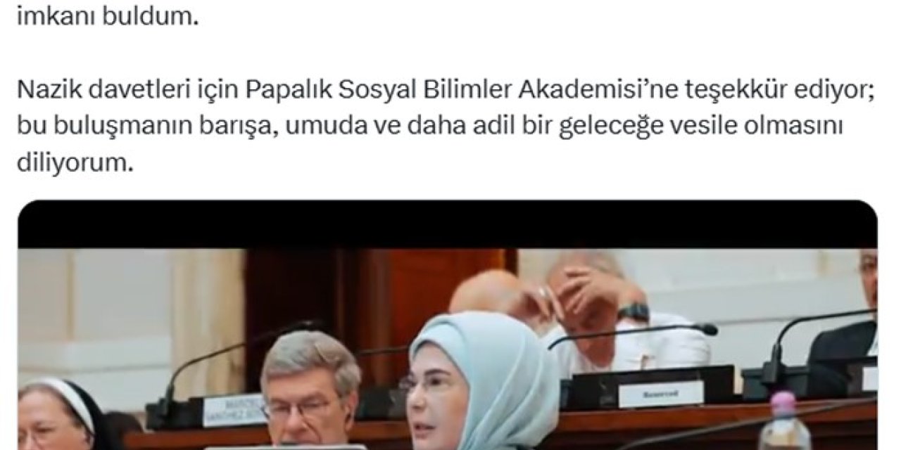 Emine Erdoğan’dan "Kardeşlik Temelli Ekonomi: Etik Çok Taraflılık" konferansına ilişkin paylaşım