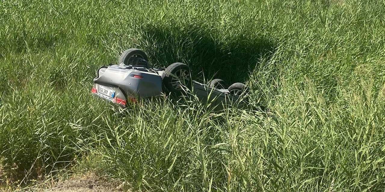 Kırıkkale'de otomobil takla attı!