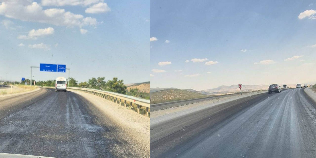 Kırıkkale’de kavurucu sıcaklar asfaltı eritti