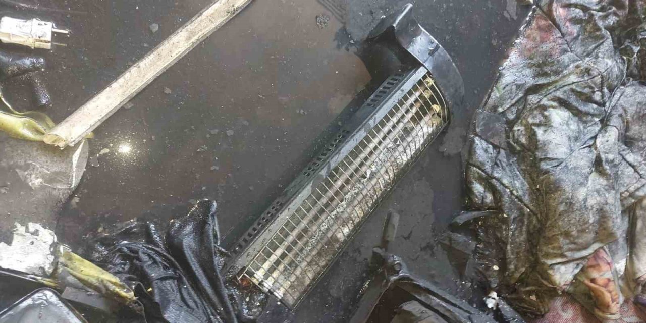 Ağustos sıcağında elektrik sobasından yangın çıktı