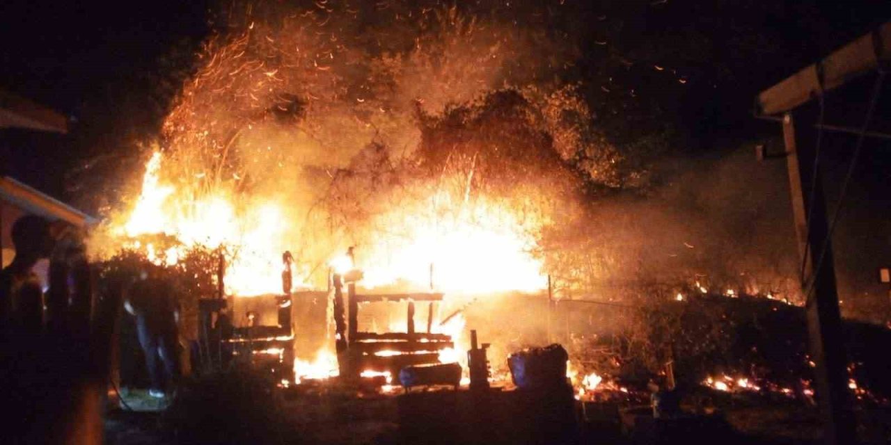Bahçede çıkan yangın ormana sıçramadan söndürüldü