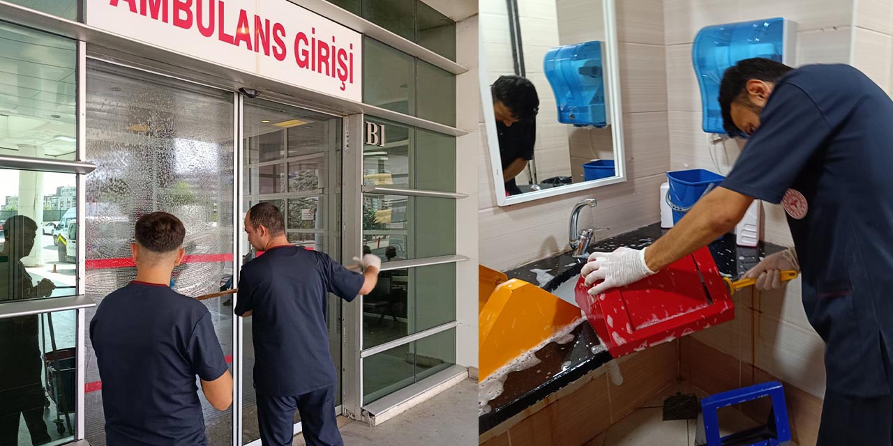 Yüksek İhtisas Hastanesi’nin her bölgesi temizleniyor