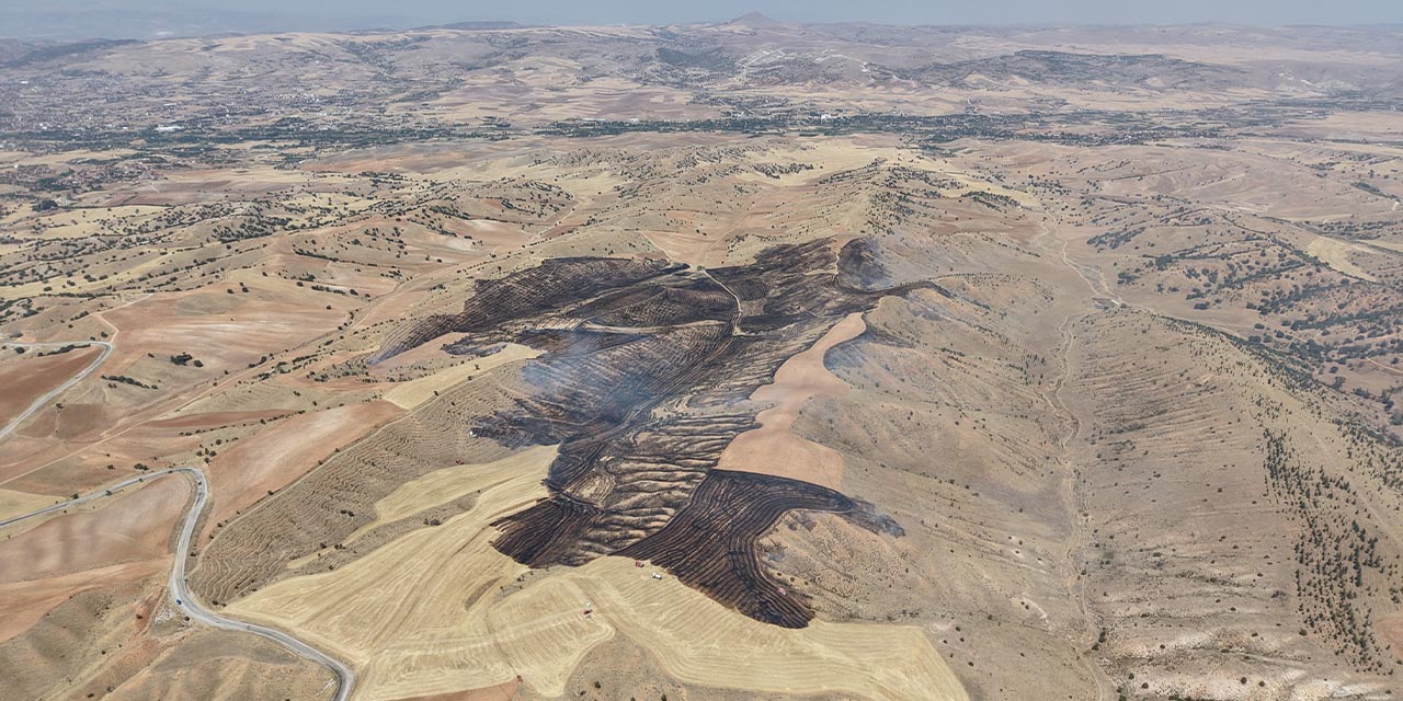 Çullu Mahallesi’nde arazide çıkan ot yangını korkuttu!