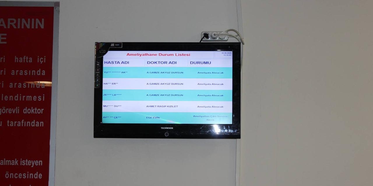 Ameliyat bilgilendirme panosu uygulaması başladı