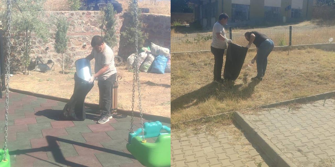 Keskin’de park ve bahçeler temizleniyor