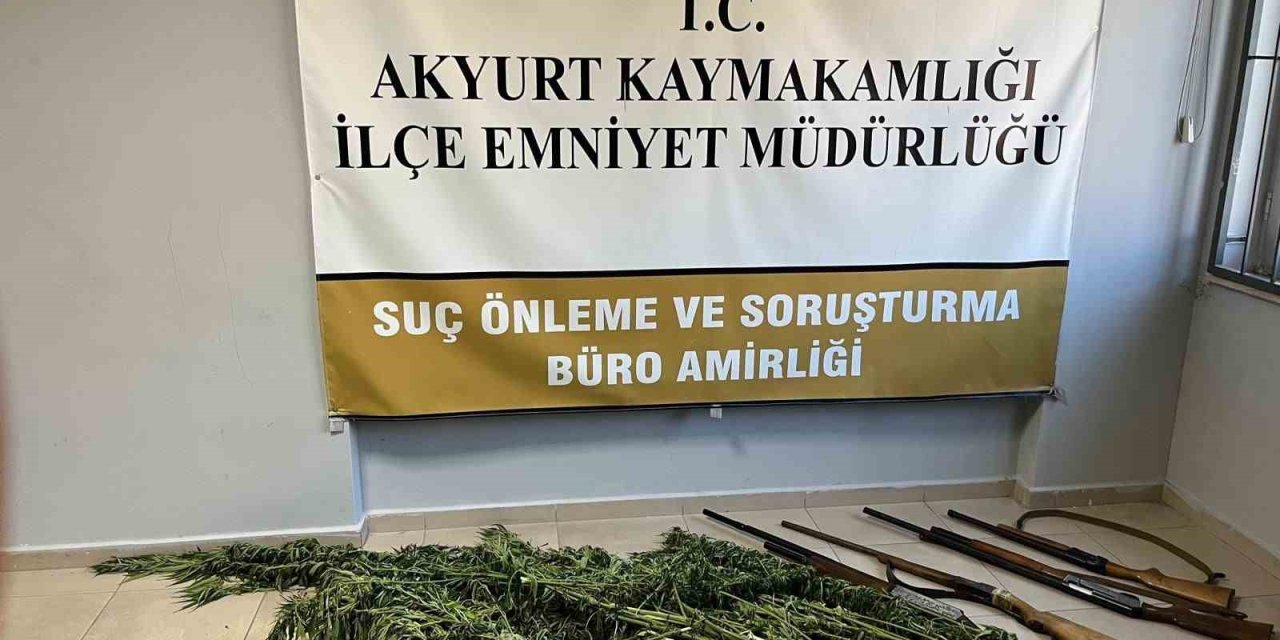 Akyurt’ta uyuşturucu operasyonu: Hint keneviri ve ruhsatsız tüfekler ele geçirildi