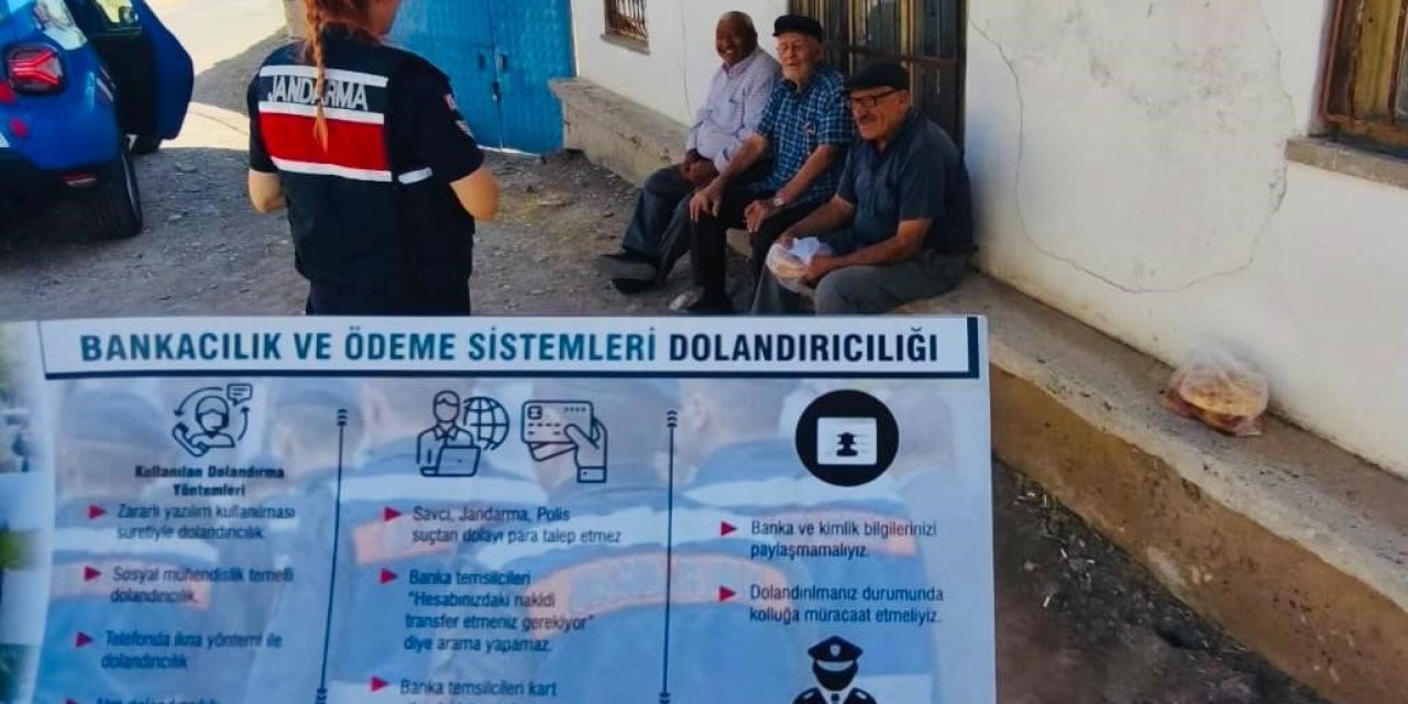Kırşehir’de jandarma ekipleri dolandırıcılığa karşı vatandaşları bilgilendirdi