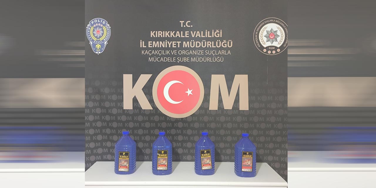 Kırıkkale’de kargo paketinde 20 litre etil alkol ele geçirildi