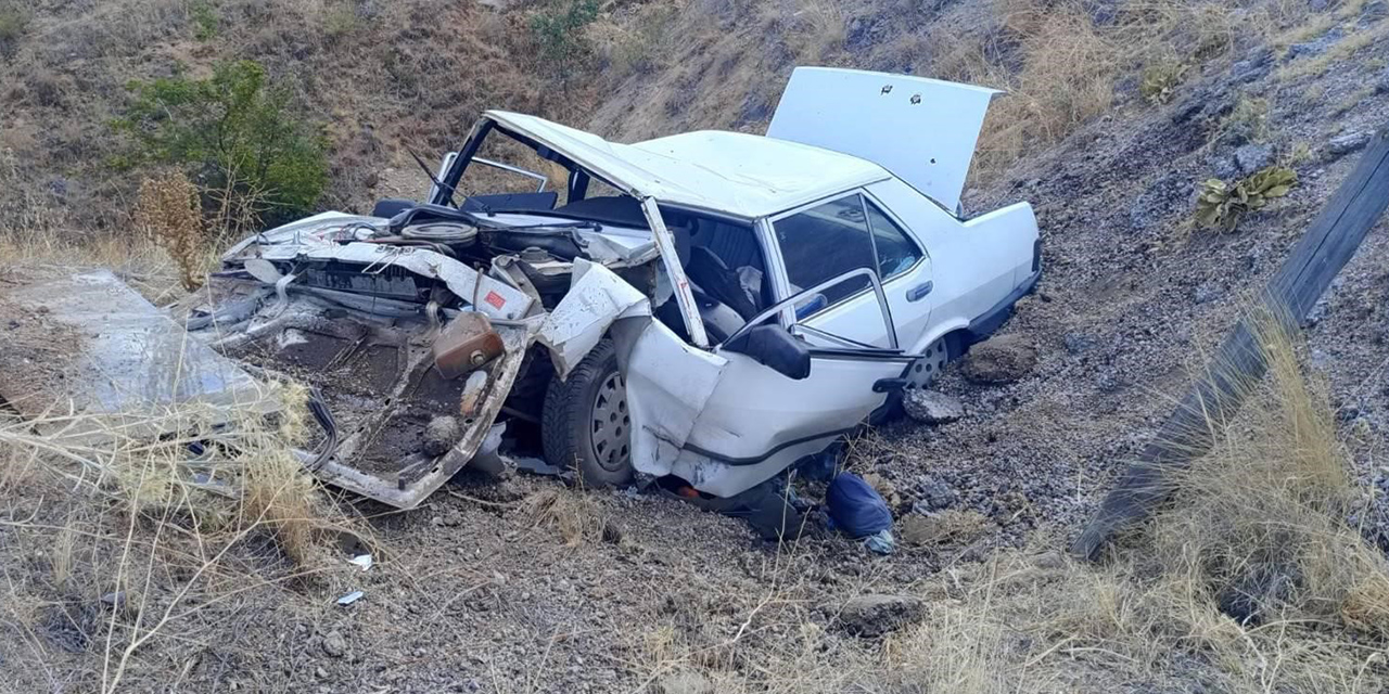 Kırıkkale’de otomobil 65 metrelik uçurumdan yuvarlandı