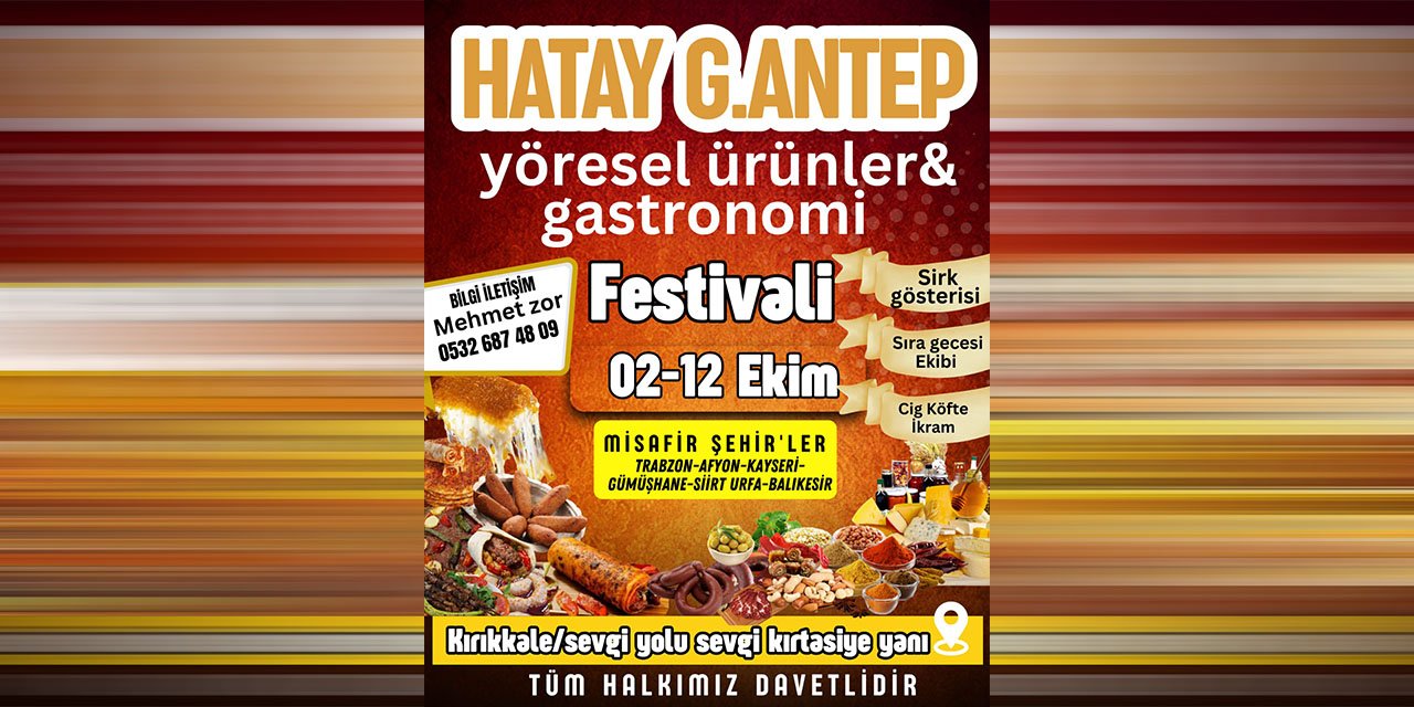 Kırıkkale, Yöresel Ürünler Festivali’ne ev sahipliği yapacak