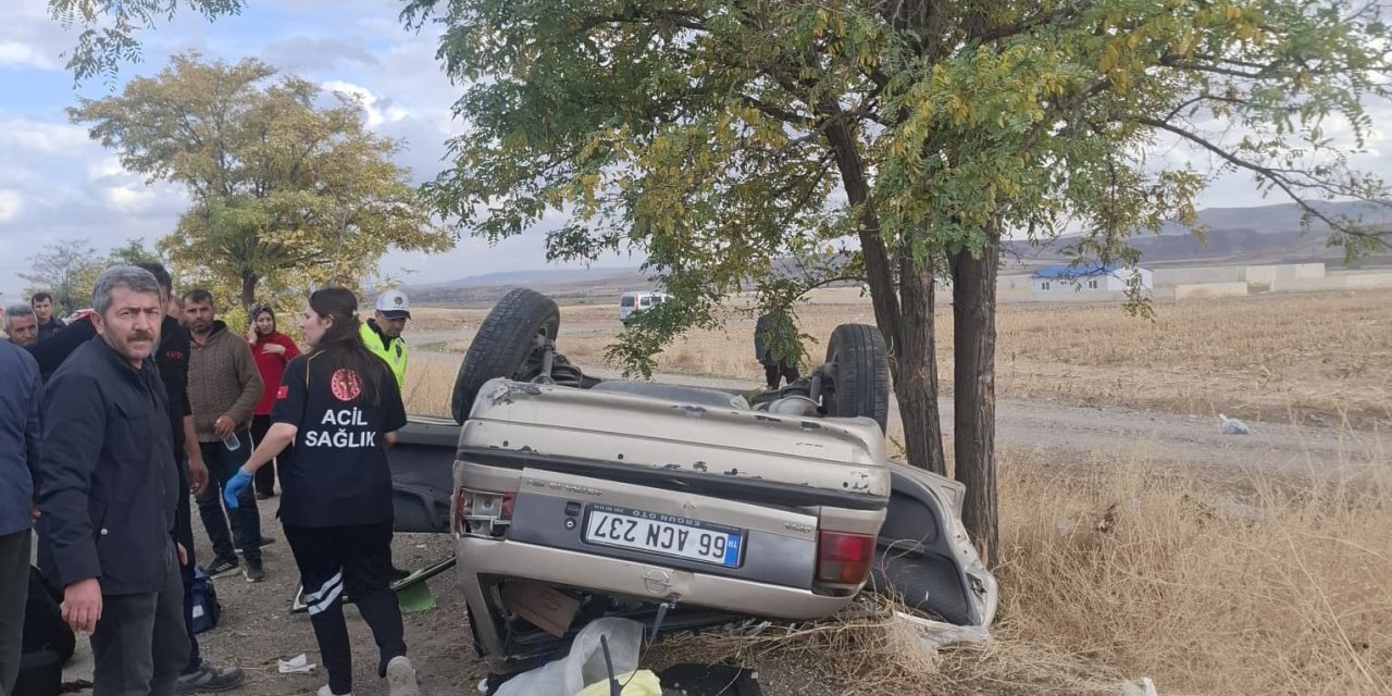 Kontrolden çıkan otomobil devrildi: 1 ölü, 1 yaralı