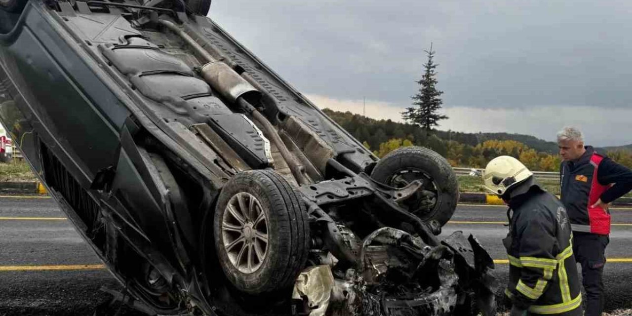 Kastamonu’da takla atan hafif ticari aracın sürücüsü yaralandı