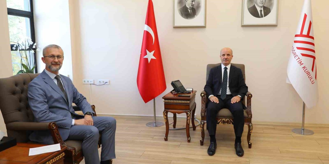 YÖK Başkanı Özvar, Ukrayna’nın Ankara Büyükelçisi Dzhelialov’u kabul etti