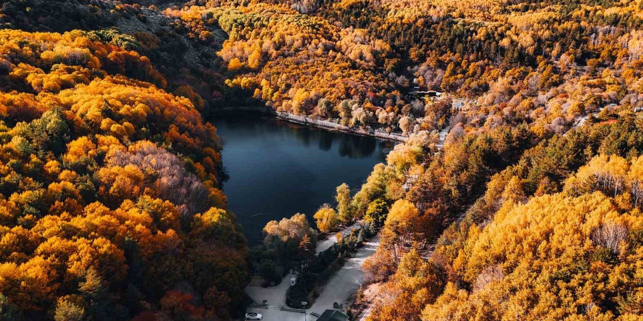 Karagöl Tabiat Parkı’nda sonbahar, renkli görüntüler oluşturdu