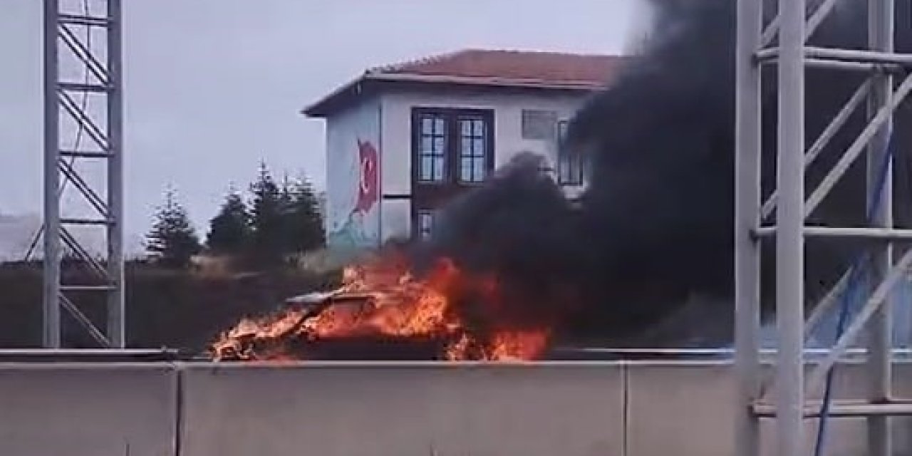 Pursaklar’da araç yangını