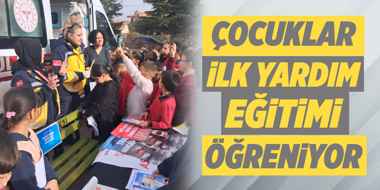 Çocuklar ilk yardım eğitimi öğreniyor