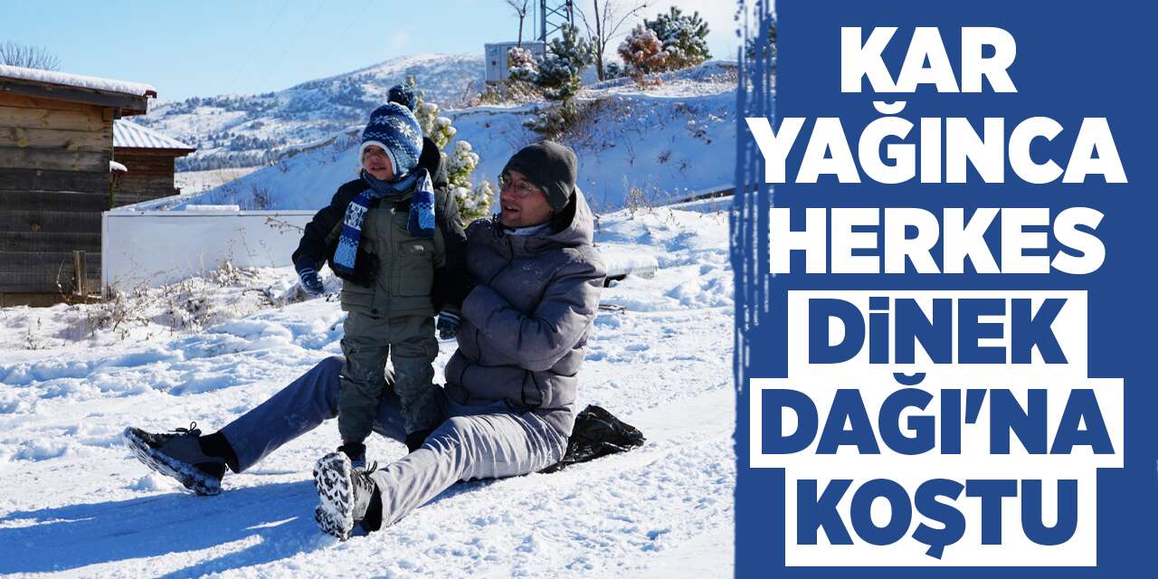 Dinek Dağı’nda kartpostallık kış manzarası