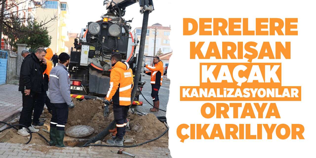Derelere karışan kaçak kanalizasyonlar ortaya çıkarılıyor