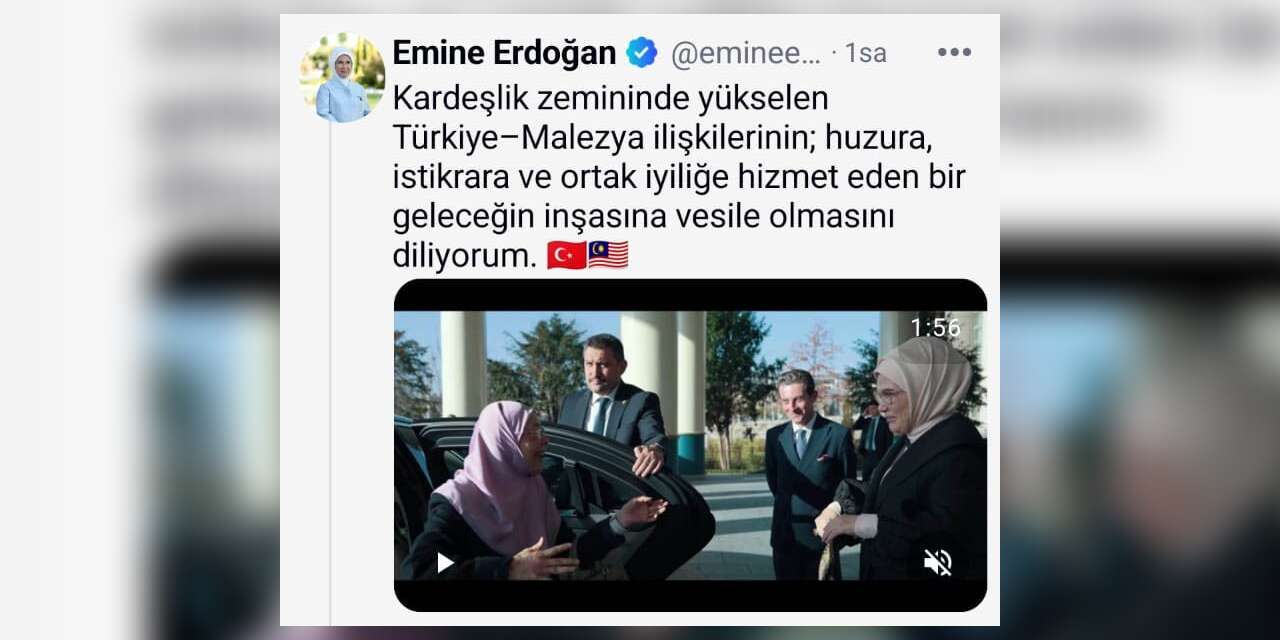Emine Erdoğan, Malezya Başbakanı’nın eşi Wan Azizah İsmail ile programlarına ilişkin video paylaştı