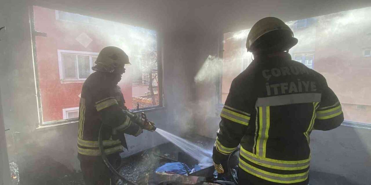 Çorum’da metruk binada korkutan yangın