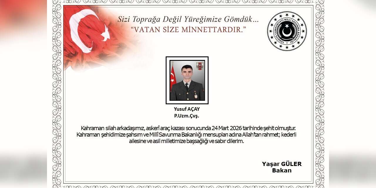 MSB duyurdu: Ağrı’daki kazada 1 asker şehit oldu