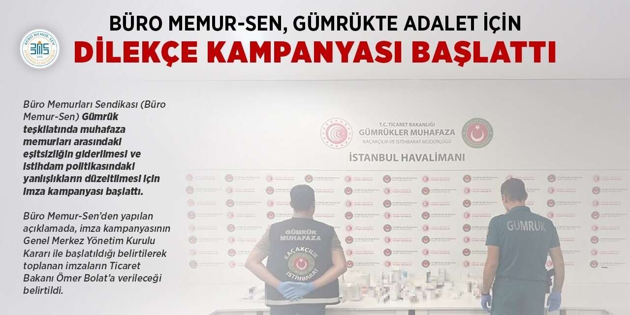 Büro Memur-Sen, eşitsizliğin giderilmesi için imza kampanyası başlattı