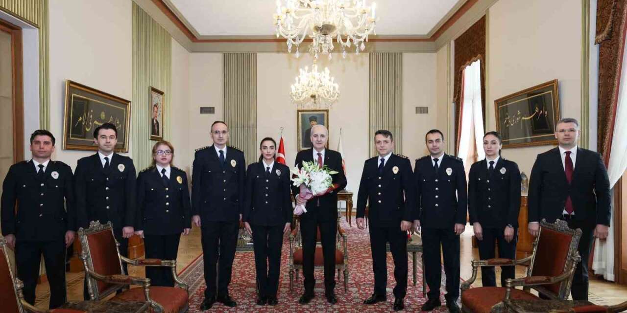 TBMM Başkanı Kurtulmuş, TBMM Koruma Daire Başkanı Çelik ve emniyet mensuplarını kabul etti