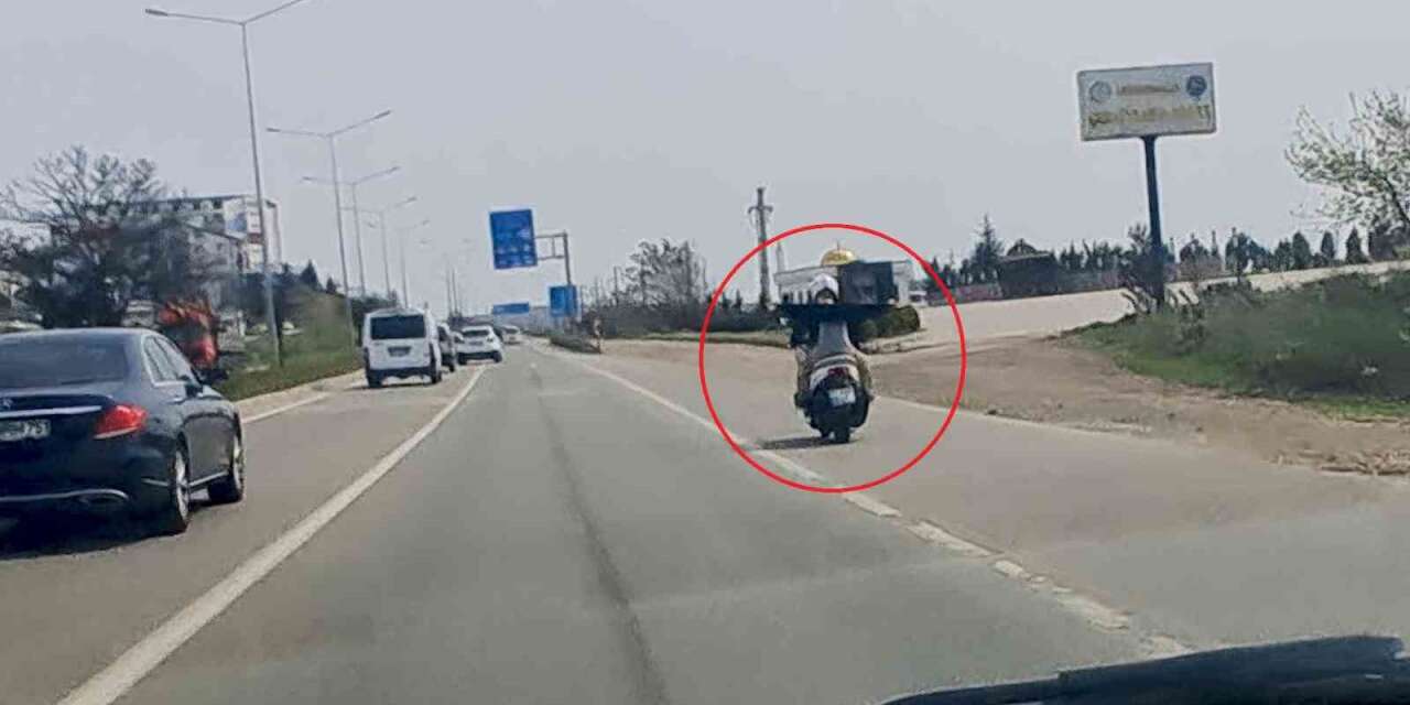 Kırıkkale'de motosiklette tehlikeli yolculuk!
