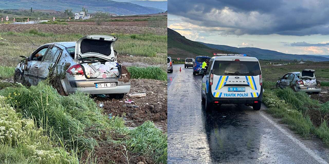 Kayganlaşan yolda takla attı: 2’si çocuk, 5 kişi yaralandı
