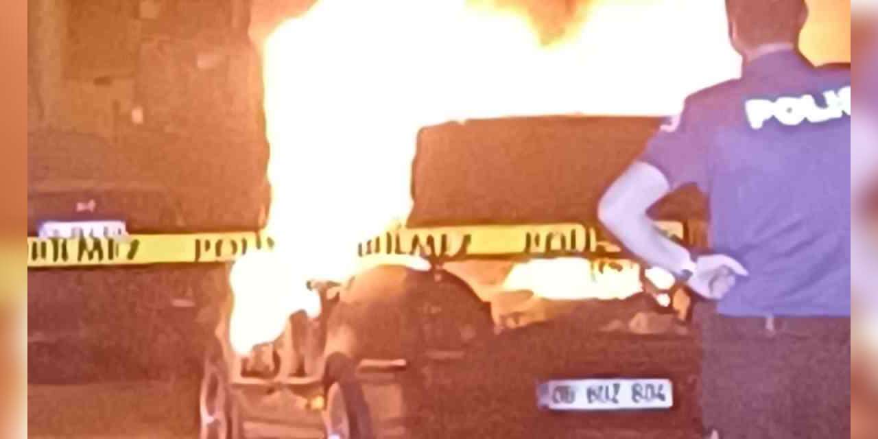 Ankara’da seyir halindeki araç alev alev yandı