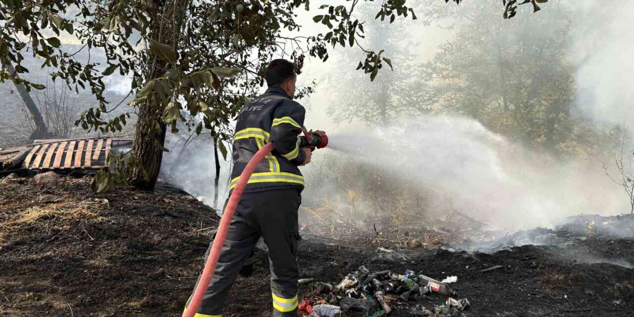 Kastamonu’da çıkan örtü yangınını itfaiye söndürdü