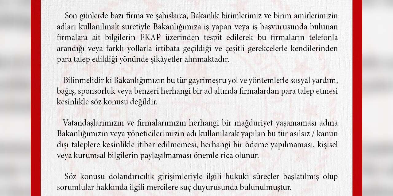 MEB: "Bakanlığımızın sosyal yardım veya bağış adı altında firmalardan para talep etmesi söz konusu değildir"